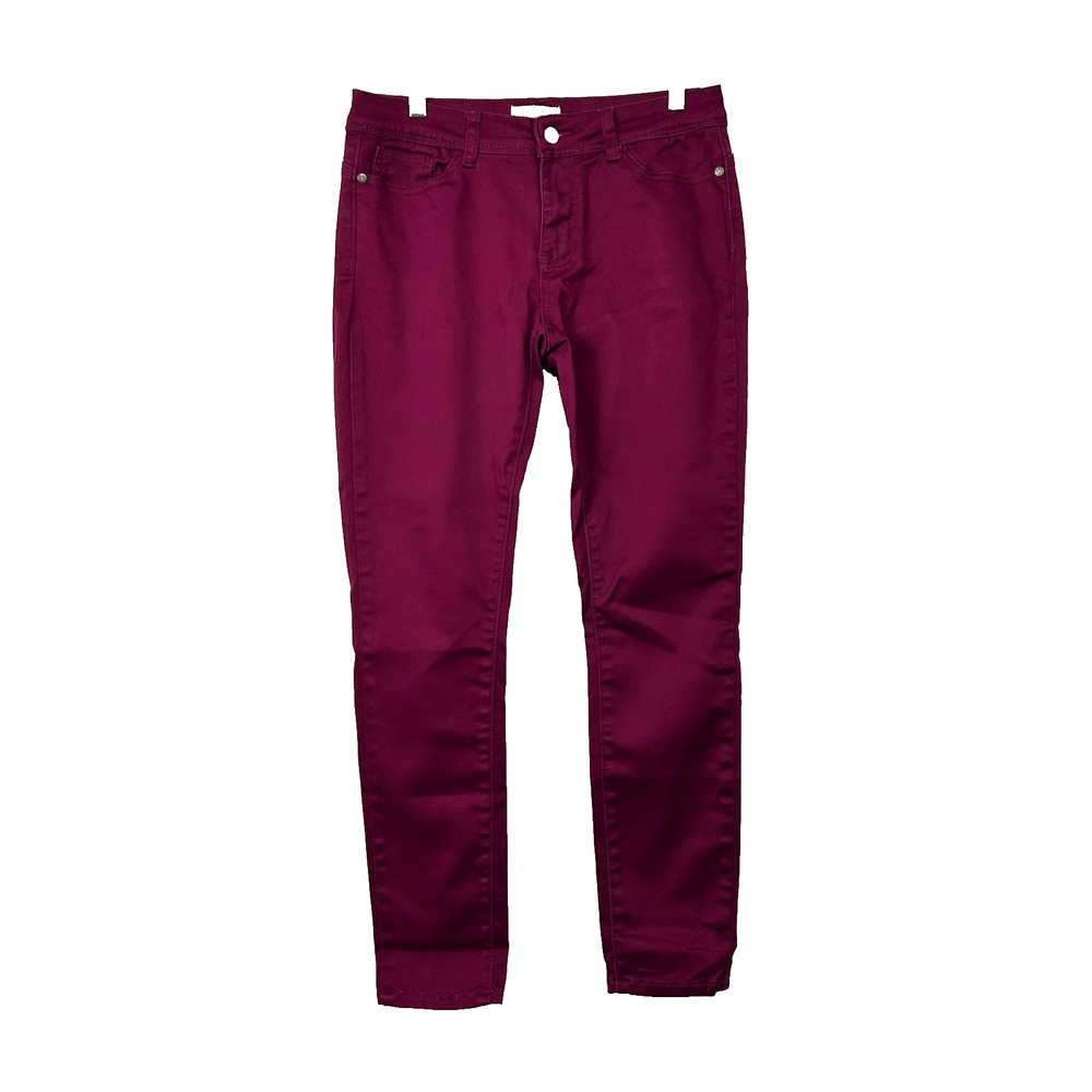 Love Nation Pants Womens 13/14 Burgundy Skinny Cotton‎ Blend Pockets
